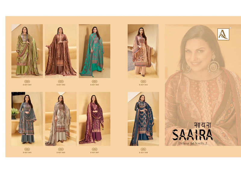 Alok Suit Saaria Pure Viscose Velvet Digital Print Diamond Work Salwar Suit