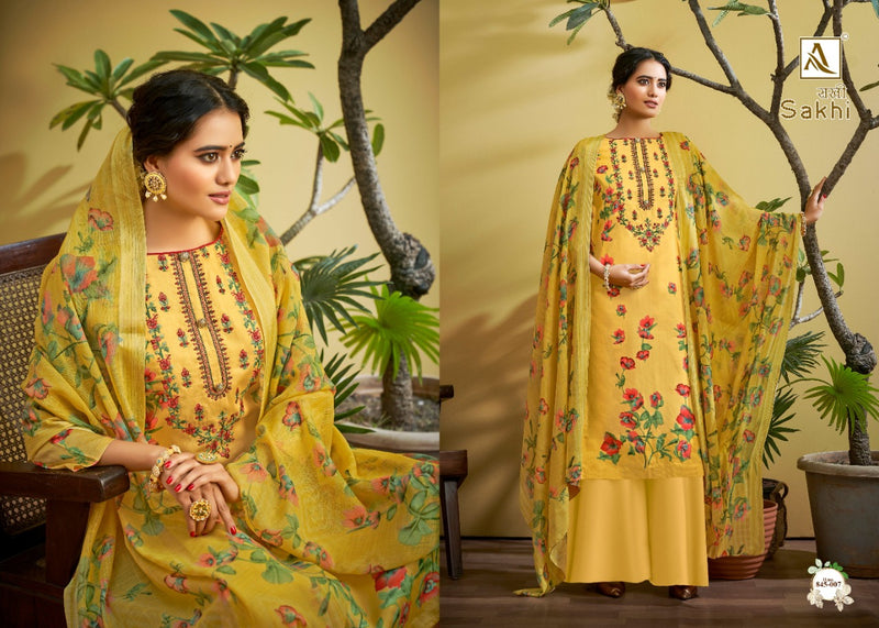 Alok Suit Sakhi Jam Digital Print With Fancy Thread Embroidery Work Salwar Kameez