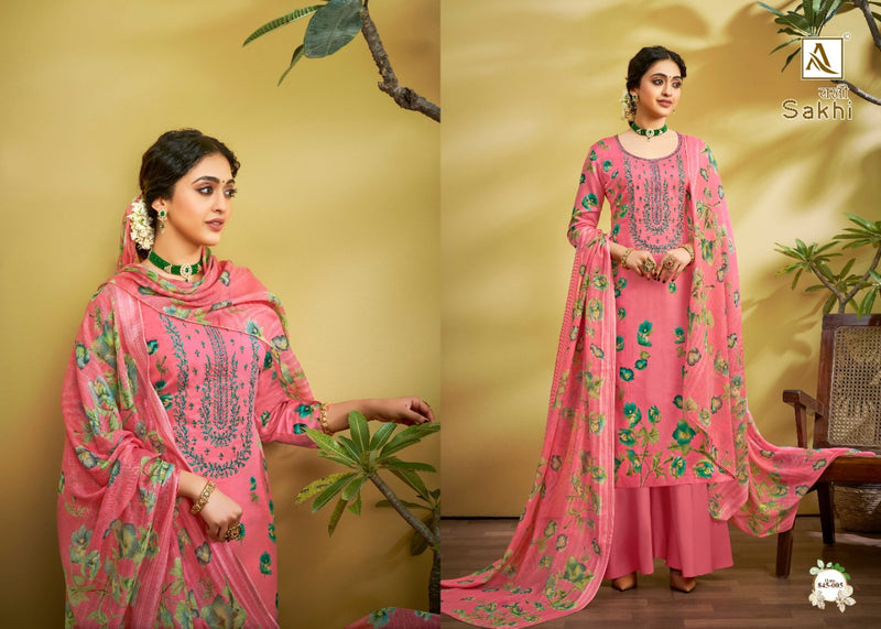Alok Suit Sakhi Jam Digital Print With Fancy Thread Embroidery Work Salwar Kameez