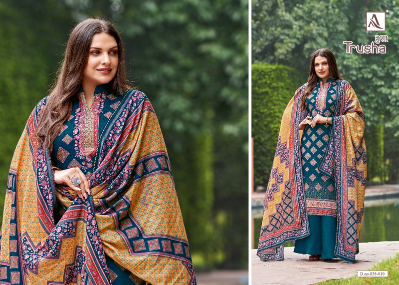 Alok Suit Trusha Pashmina Digital Print With Swarovski Diamond Salwar Suit