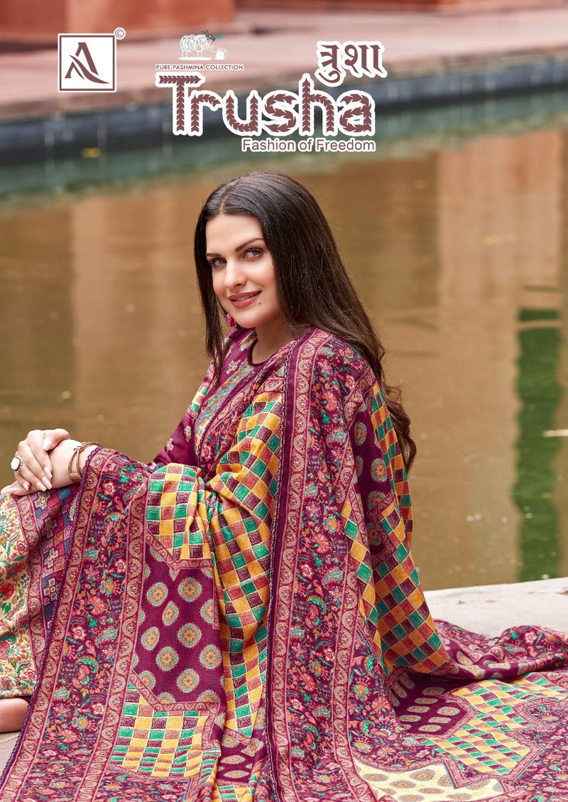 Alok Suit Trusha Pashmina Digital Print With Swarovski Diamond Salwar Suit