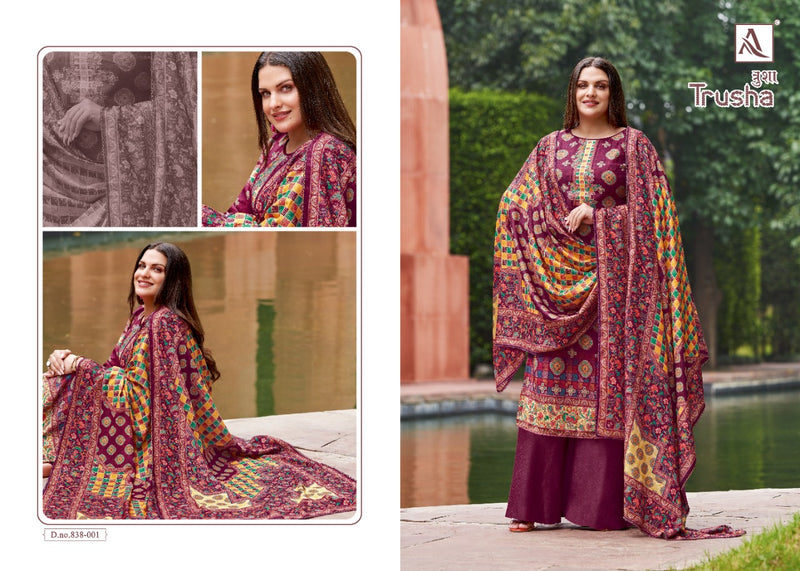 Alok Suit Trusha Pashmina Digital Print With Swarovski Diamond Salwar Suit