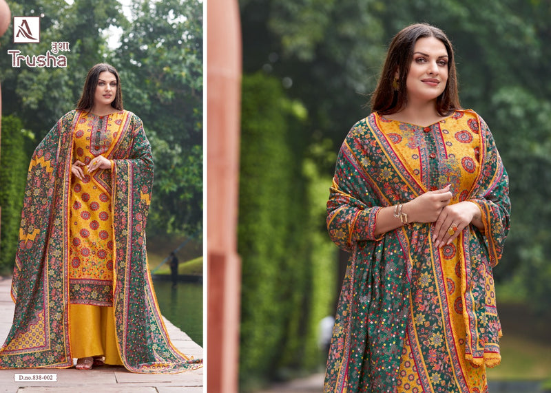 Alok Suit Trusha Pashmina Digital Print With Swarovski Diamond Salwar Suit