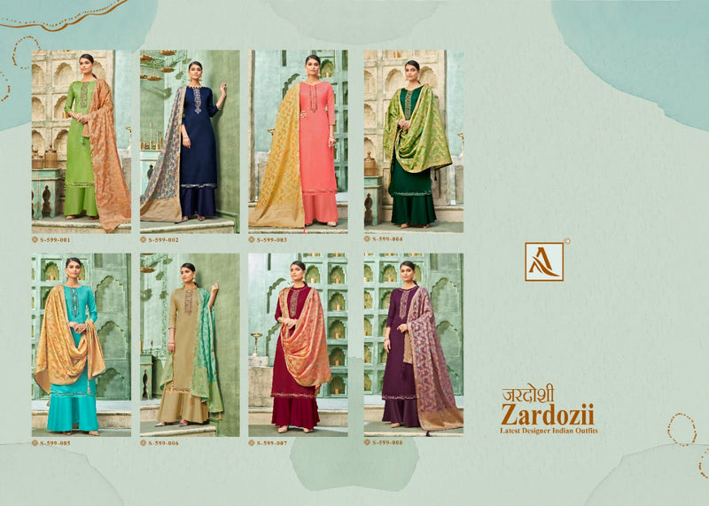 Alok Suit Zardozii Pure Jam Cotton Fancy Embroidery Work Salwar Suits