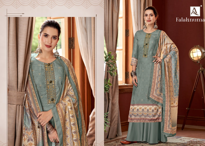 Alok suit Falaknuma Pashmina Digital Print With Embroidery Work