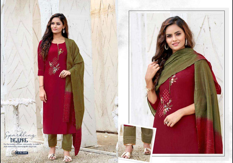 Amaaya Garments Precious Chinon Silk With Sequence Embroidery Work Kurti Collection
