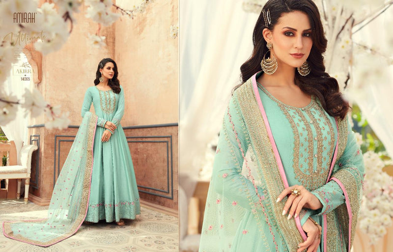 Amirah Designer Launch Akiraa Dola Silk With Heavy Embroidery And Handwork Designer Wedding Wear Salwar Kameez
