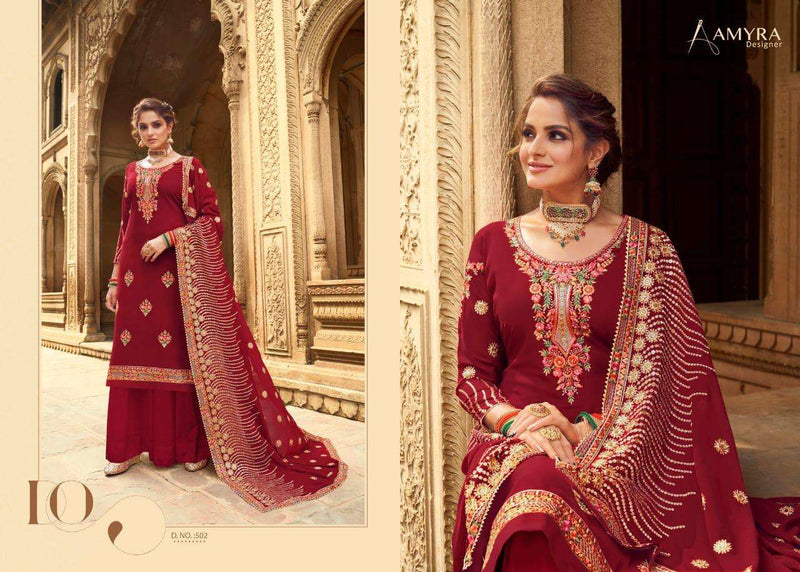 Aamyra Designer Jasmine Georgette Heavy Embroidery Work Bridal Wear Salwar Kameez