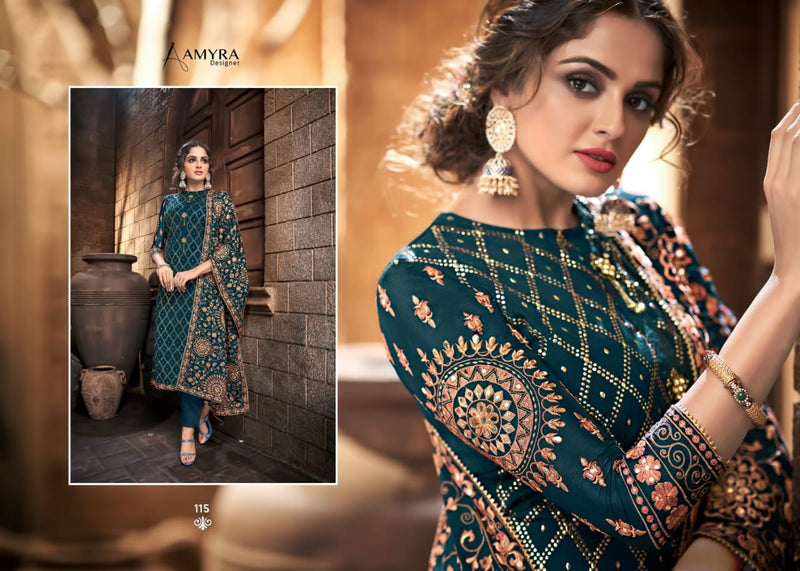 Amyra Designer Presents By Aaina Vol 3 Chinon With Heavy Embroidery Work Casual Wear Fancy Pakistani Salwar Kameez