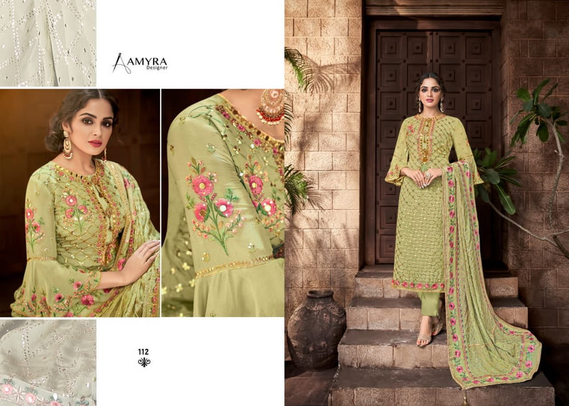 Amyra Designer Presents By Aaina Vol 3 Chinon With Heavy Embroidery Work Casual Wear Fancy Pakistani Salwar Kameez