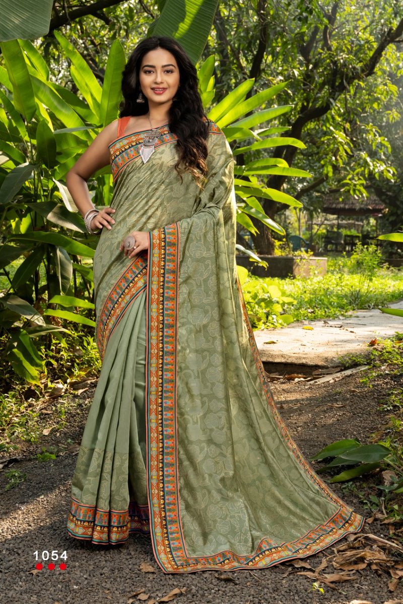 Angarika Launch By Moonlight Silk With Digital Printed With Classic Border Fancy Casual Wear Sarees