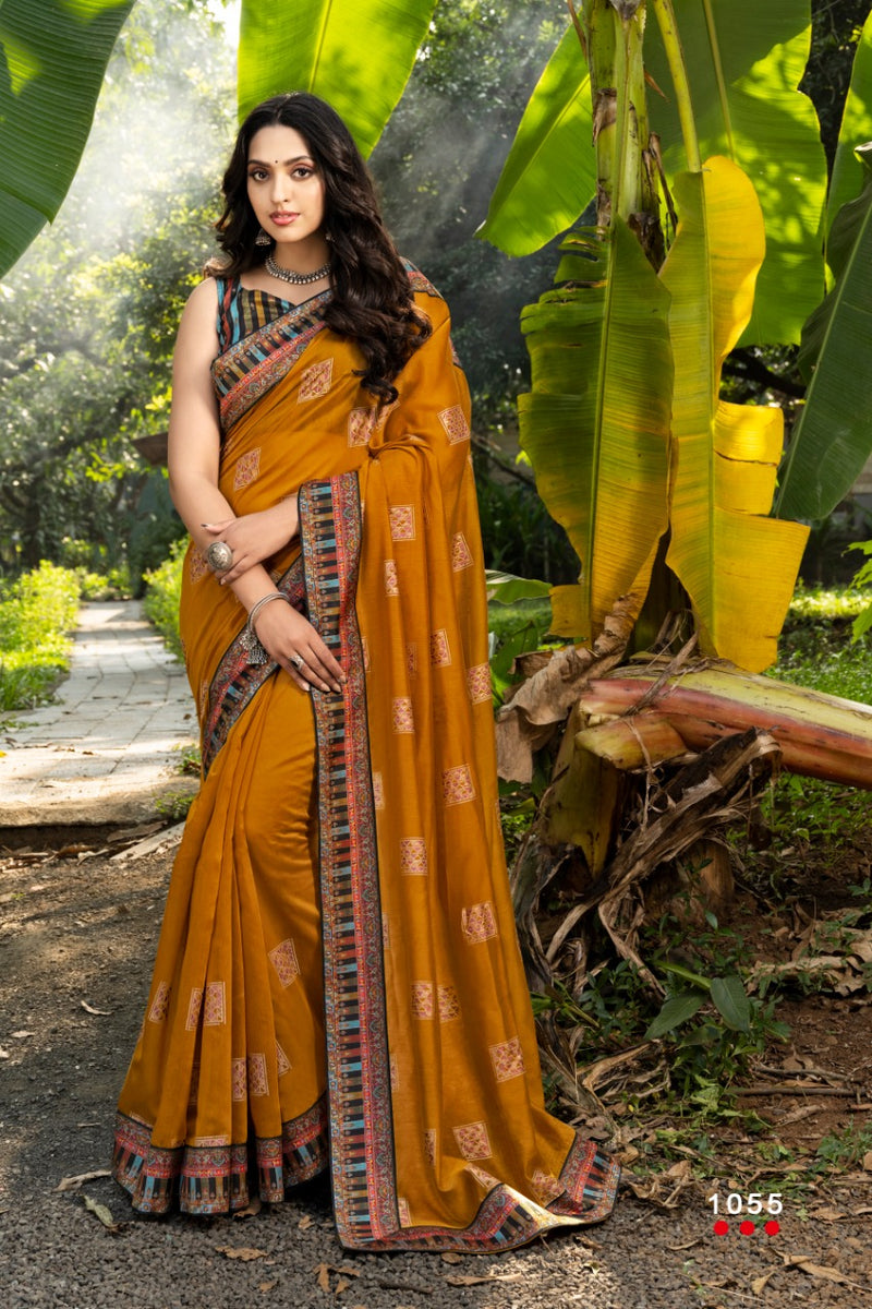 Angarika Launch By Moonlight Silk With Digital Printed With Classic Border Fancy Casual Wear Sarees