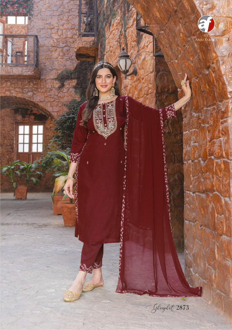 Anju Fabrics Ghunghat Vol 8 Pure Viscose Dola Silk Fancy Designer Kurtis