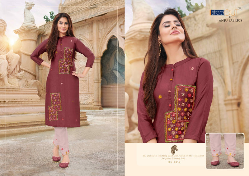 Anju Fabrics Little Vol 2 Bemberg Silk Fancy Designer kurti