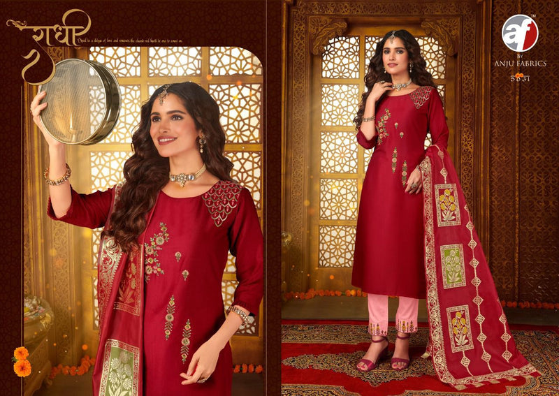 Anju Fabrics Suhagan Bamber Silk Banarasi Silk Fancy Kurti