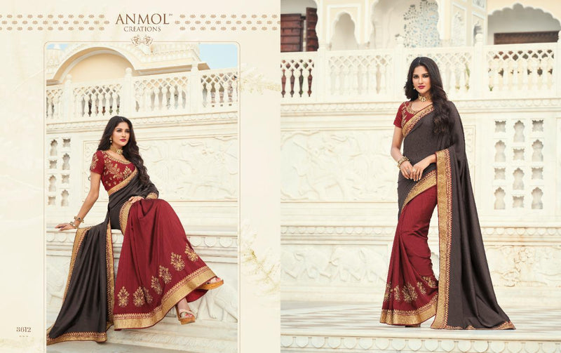 Anmol Creation Ekkam Fancy Designer With Heavy lace Embroidery Work Casual Wear Sarees