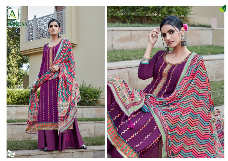 Aolk Suit Presents By Manikaa Viscose Opada Silk With Designer Embroidery Work Fancy Salwar Suits