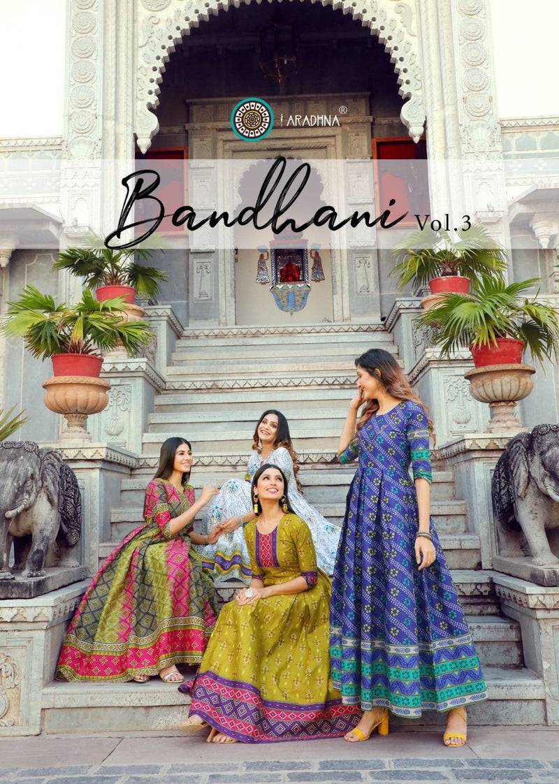Aradhna Bandhani Vol 3 Pure Cotton With Work Casual Wear Kurti
