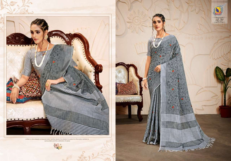 Ashika Saree Pure Linen Embroidery Vol 3 Linen Exclusive Look Regular Wear Stylish Sarees