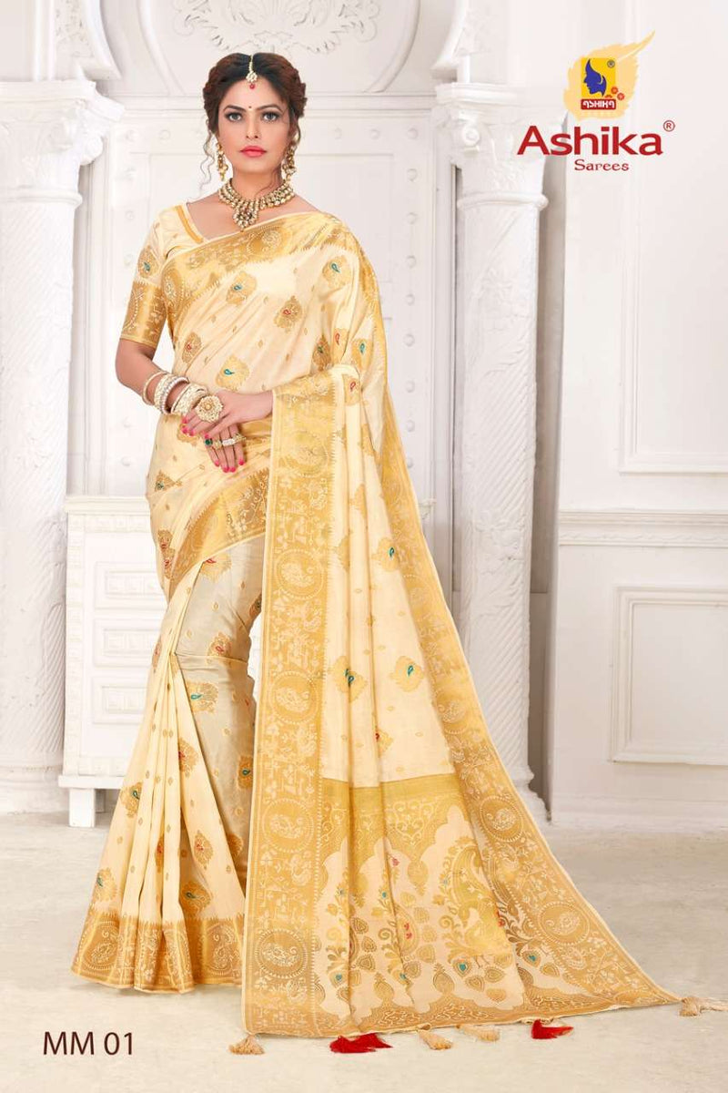Ashika Sarees Mangalam Meena Soft Silk Rich Pallu Designer Fancy Saree
