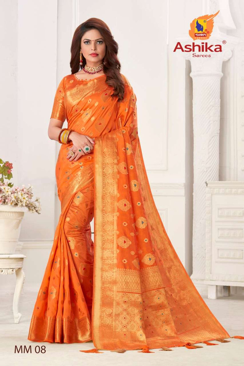 Ashika Sarees Mangalam Meena Soft Silk Rich Pallu Designer Fancy Saree