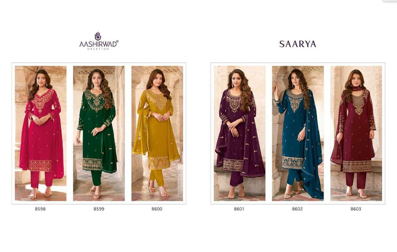 Ashirwad Creation Saarya Georgette Partywear Designer Salwar Suits
