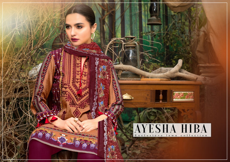 Ayesha Hiba Vol 1 Pure Lawn Pakistani Printed Salwar Kameez