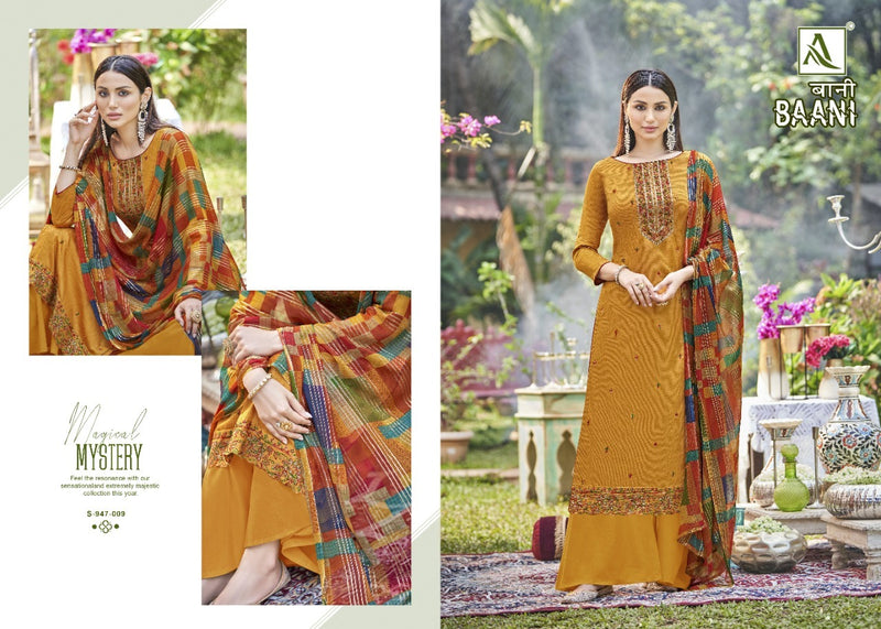 Alok Suits Baani Jam Cotton Fancy Embroidered Party Wear Salwar Suits
