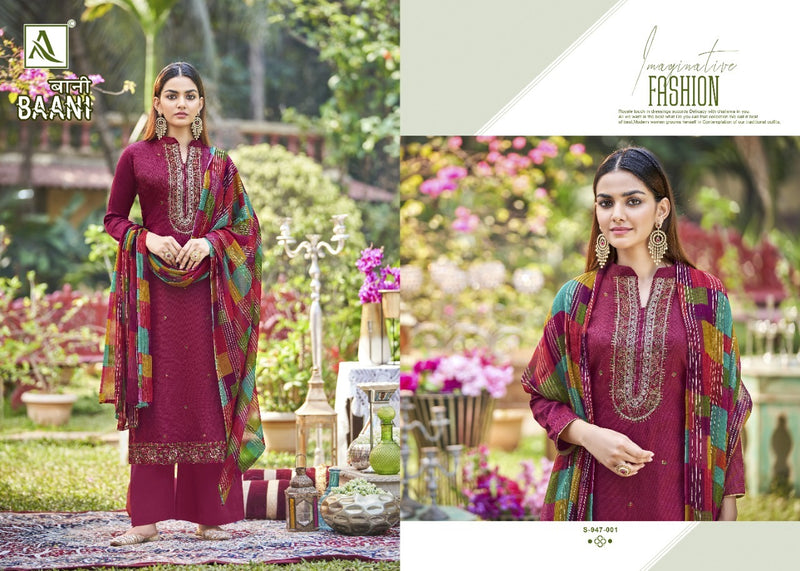 Alok Suits Baani Jam Cotton Fancy Embroidered Party Wear Salwar Suits