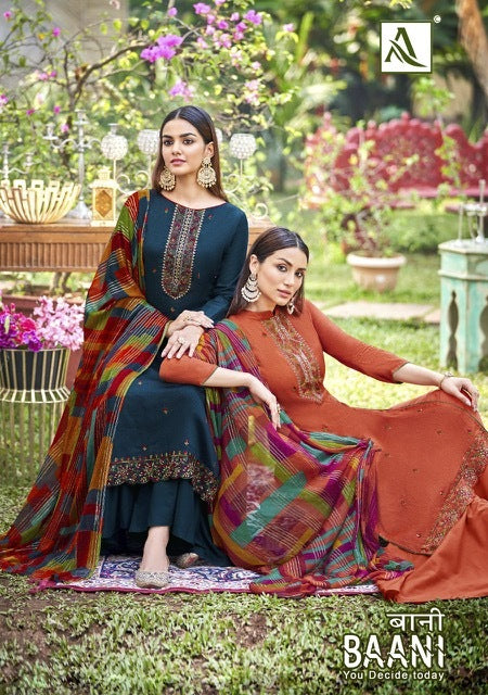 Alok Suits Baani Jam Cotton Fancy Embroidered Party Wear Salwar Suits