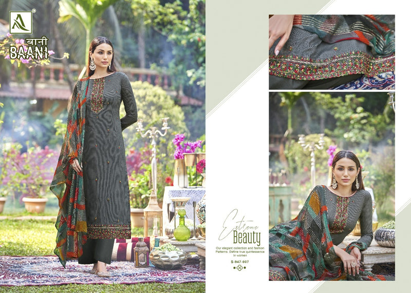 Alok Suits Baani Jam Cotton Fancy Embroidered Party Wear Salwar Suits