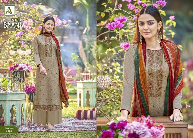 Alok Suits Baani Jam Cotton Fancy Embroidered Party Wear Salwar Suits