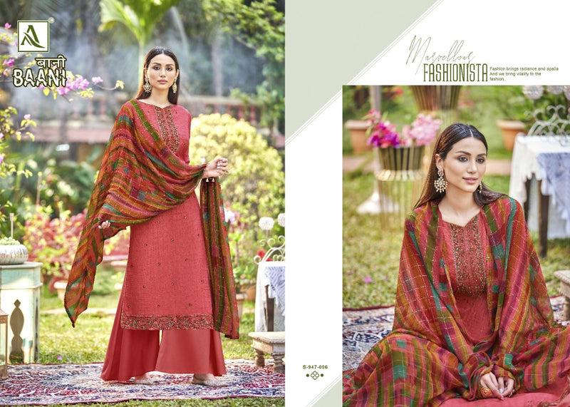 Alok Suits Baani Jam Cotton Fancy Embroidered Party Wear Salwar Suits