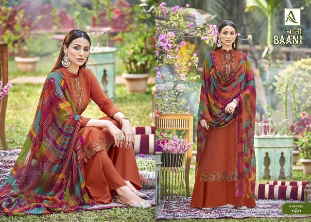 Alok Suits Baani Jam Cotton Fancy Embroidered Party Wear Salwar Suits