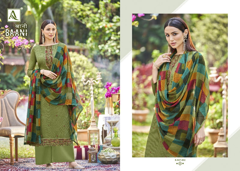 Alok Suits Baani Jam Cotton Fancy Embroidered Party Wear Salwar Suits