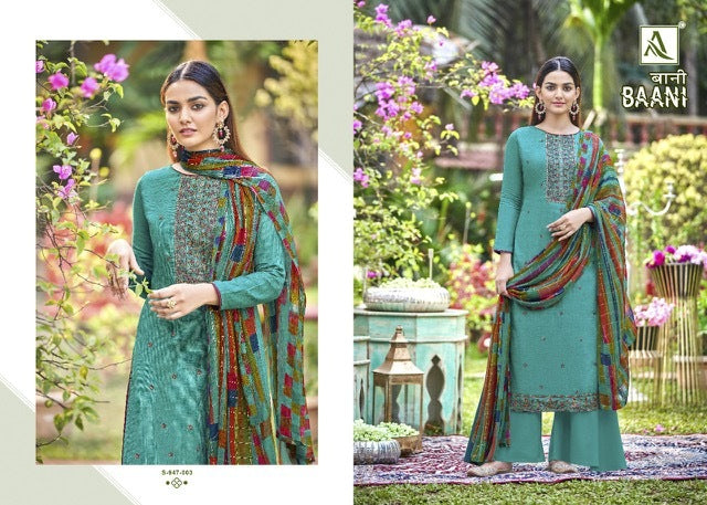 Alok Suits Baani Jam Cotton Fancy Embroidered Party Wear Salwar Suits