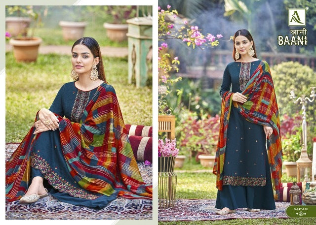 Alok Suits Baani Jam Cotton Fancy Embroidered Party Wear Salwar Suits
