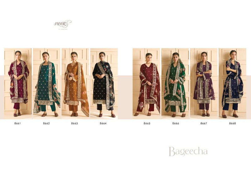 Kimora Fashion Bageecha Russian Silk Party Wear Salwar Kameez With Embroidery