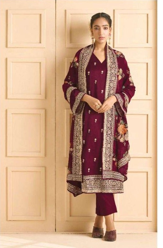 Kimora Fashion Bageecha Russian Silk Party Wear Salwar Kameez With Embroidery