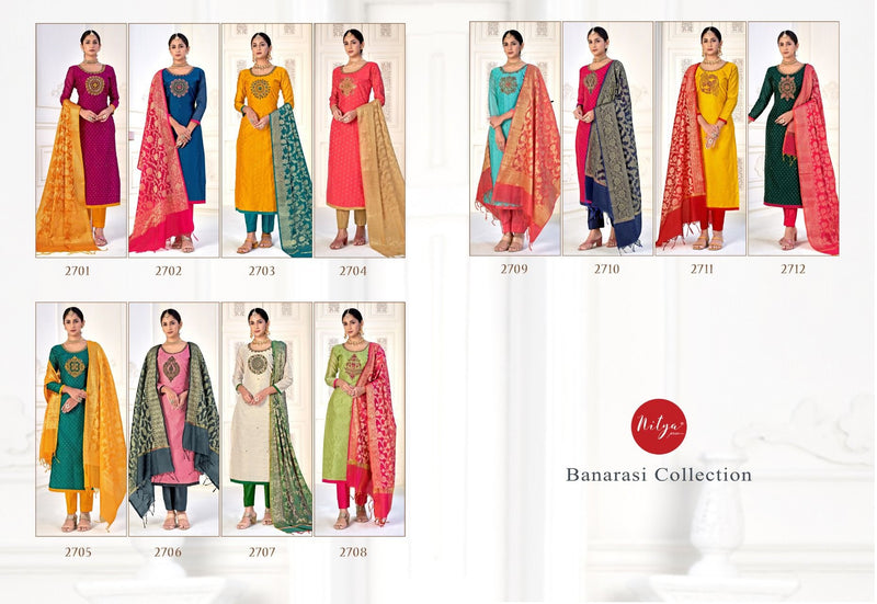 Nitya Banarasi Collection Chanderi Silk With Embroidery Designer Party Wear Salwar Suits