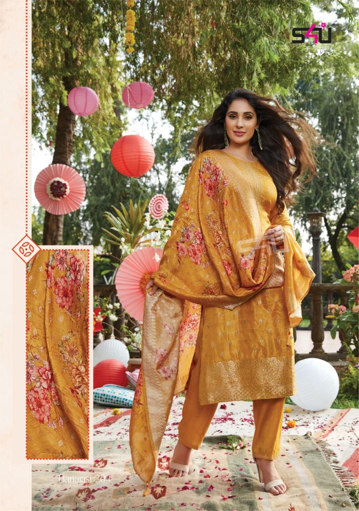 S4u Shivali Banarasi Vol 2 Dola Silk Designer Fancy Party Wear Kurtis With Bottom & Dupatta