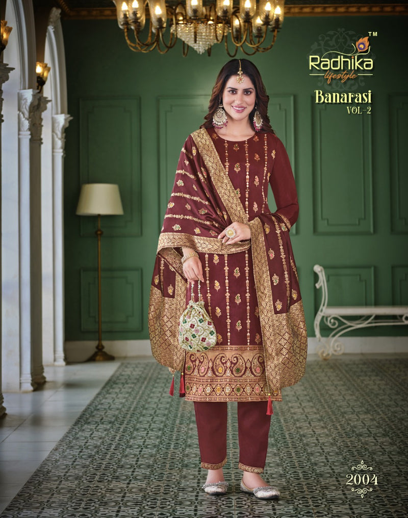 Radhika Lifestyle Banarasi Vol 2 Silk With Beautiful Work Stylish Designer Festive Wear Salwar Kameez