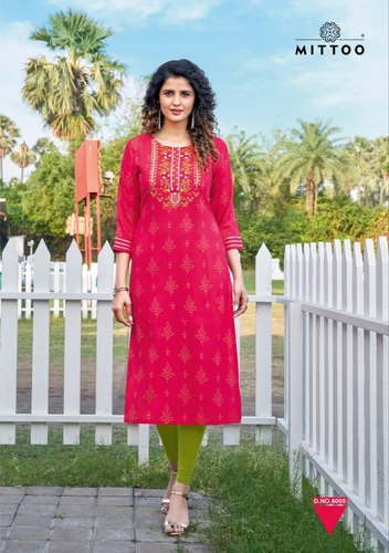 Multi Color Mittoo Heer Vol 3 Rayon With Embroidery Work Kurti Catalog at  Best Price in Surat | Exim Connect Inc