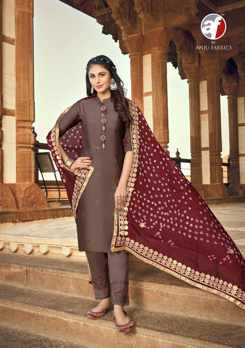 Anju Fabrics Bandhan  Exclusive Viscose Silk Embroidered Designer Party Wear Salwar Suits