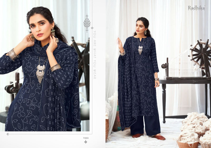 Radhika Fashion Sumyra Bandhani Pashmina Stylish Designer Casual Wear Salwar Kameez