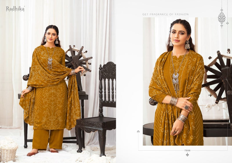 Radhika Fashion Sumyra Bandhani Pashmina Stylish Designer Casual Wear Salwar Kameez