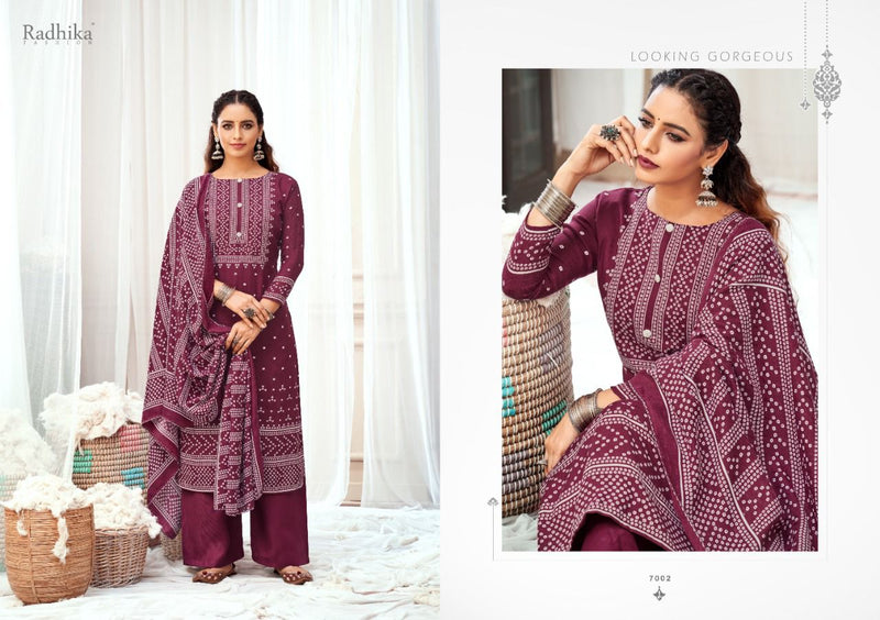 Radhika Fashion Sumyra Bandhani Pashmina Stylish Designer Casual Wear Salwar Kameez