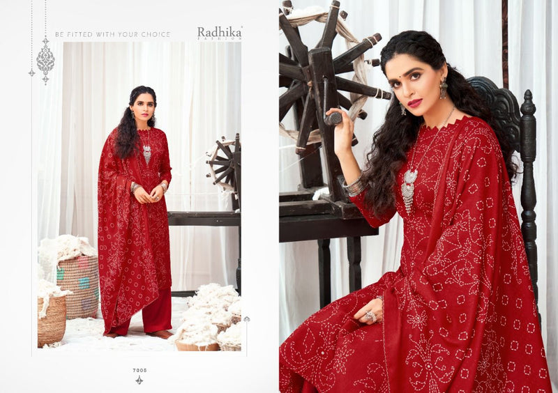 Radhika Fashion Sumyra Bandhani Pashmina Stylish Designer Casual Wear Salwar Kameez