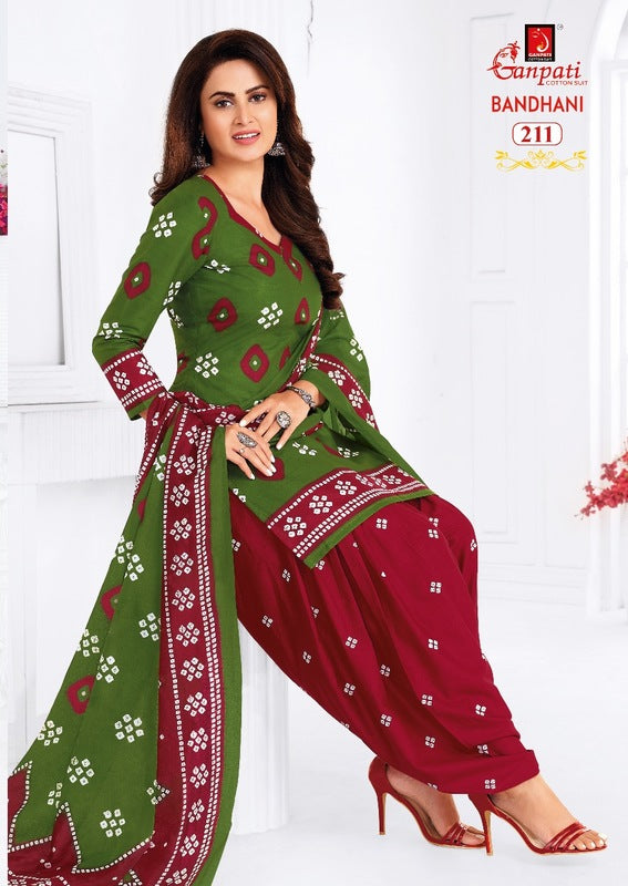 Ganpati Bandhani Vol 2 Pure Cotton Patiyala Style Casual Wear Salwar Kameez