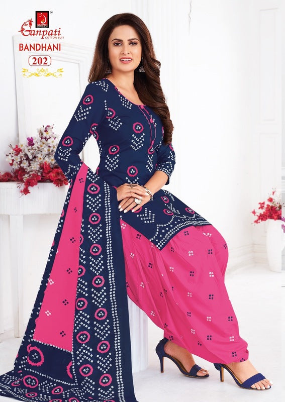Ganpati Bandhani Vol 2 Pure Cotton Patiyala Style Casual Wear Salwar Kameez